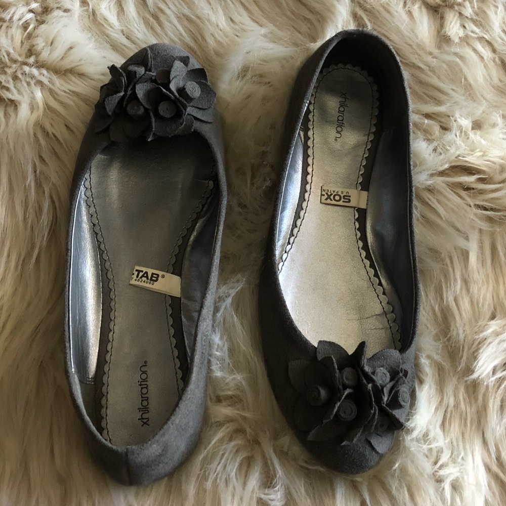 Grey Flat Slipper Style Shoes